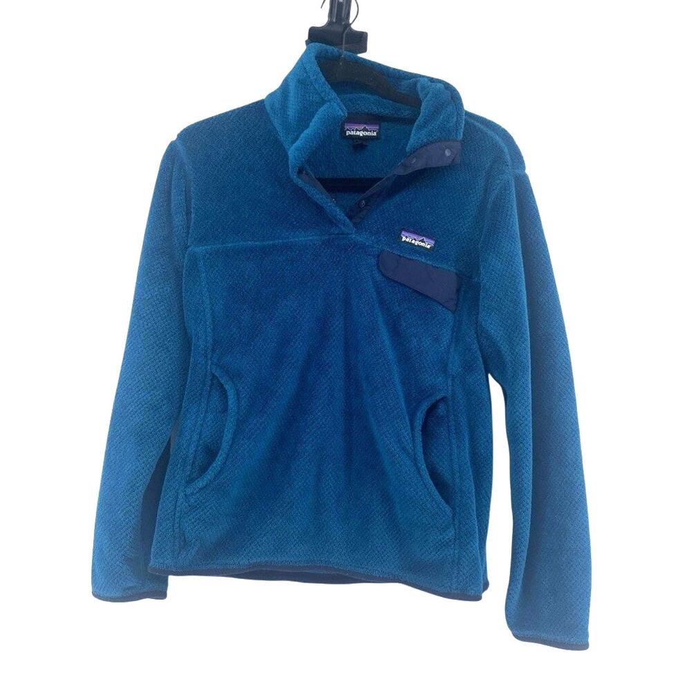 Patagonia Re-Tool Snap-T Pullover Women's Sz Medium Vibrant Blue Fleece